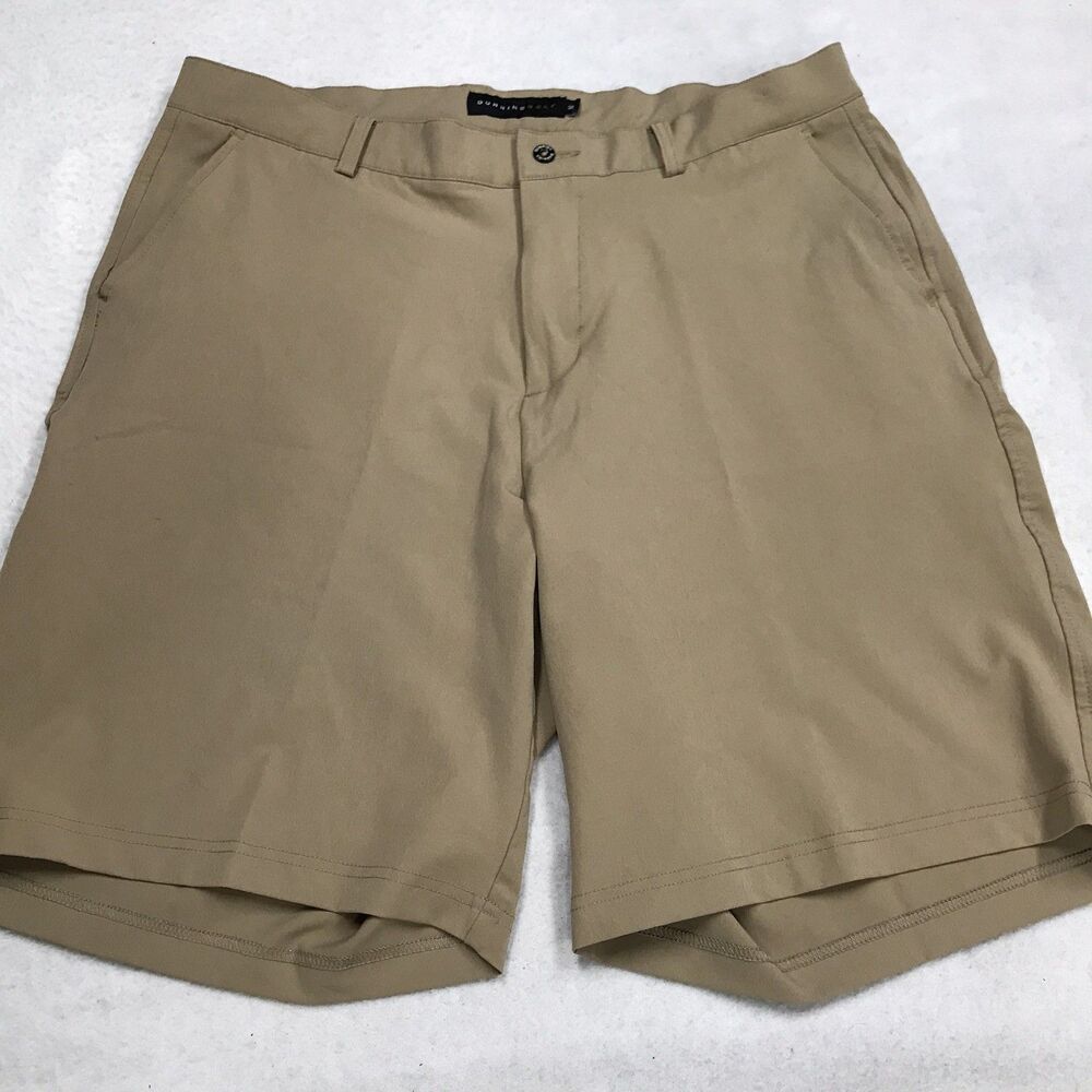 DUNNING Golf Everbest Shorts Men 36 Khaki Tan Performance Stretch Casual